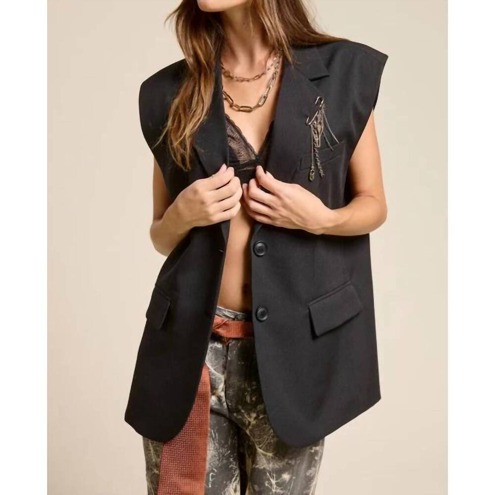 NEW MIMOSA oversized structured vest in black